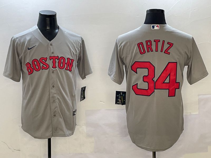 Men Boston Red Sox #34 Ortiz Grey Game 2025 Nike MLB Jersey style 6